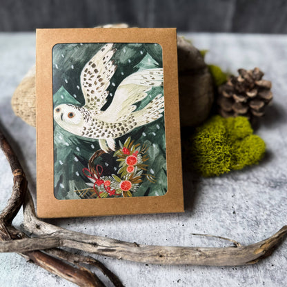 Festive Owl Boxed Holiday Cards