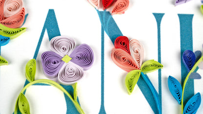 Quilled Garden Thank You Card