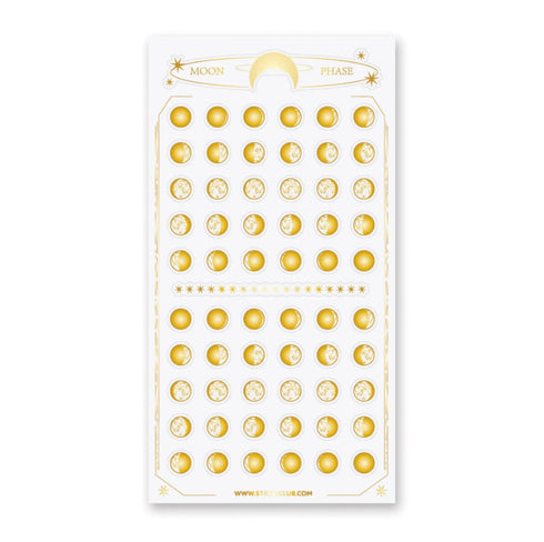 Golden Moon Phases Stickers, 2 Packs