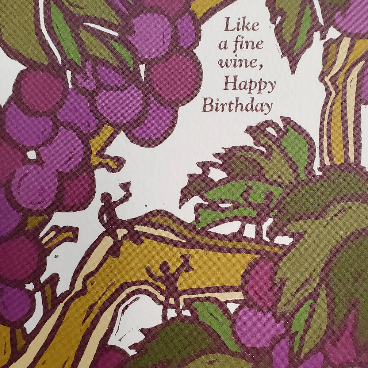 Fine Wine Grape Vine Birthday Card