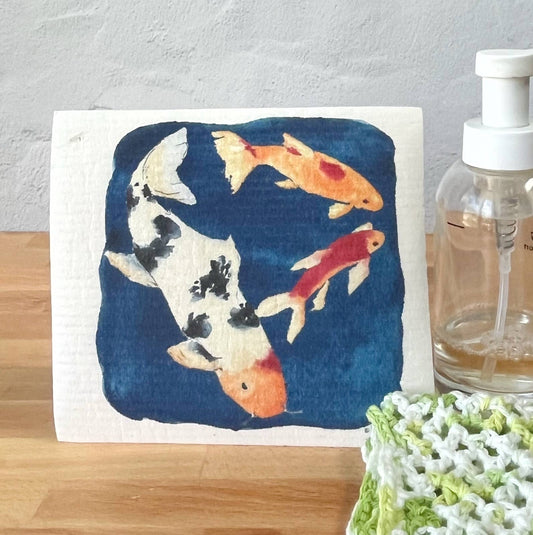 Koi Garden Swedish Dishcloth
