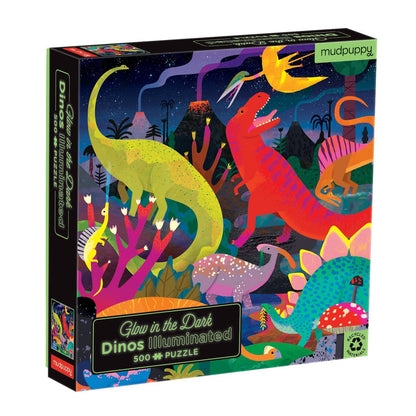 Dinosaurs Illuminated Glow in the Dark Puzzle - 500pc