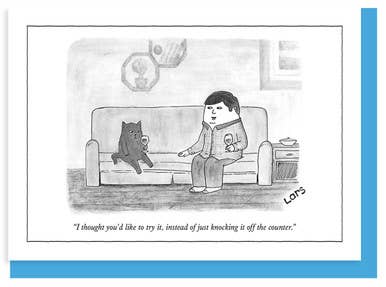 Knocking If Off the Counter New Yorker Card
