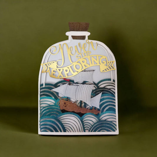 Never Stop Exploring Blank Card