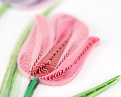 Quilled Colorful Tulips Card