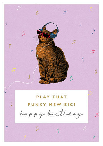 Funky Mew-sic Birthday Card