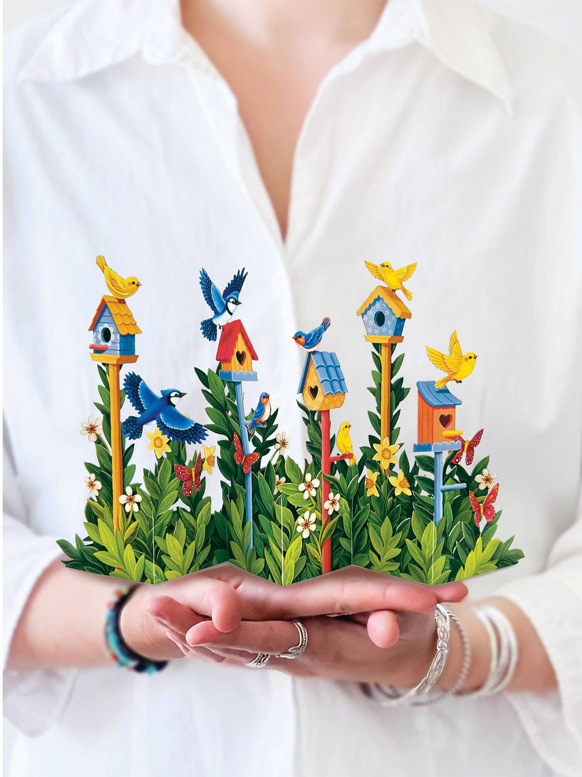Birdhouse Garden Blank Pop-Up Card