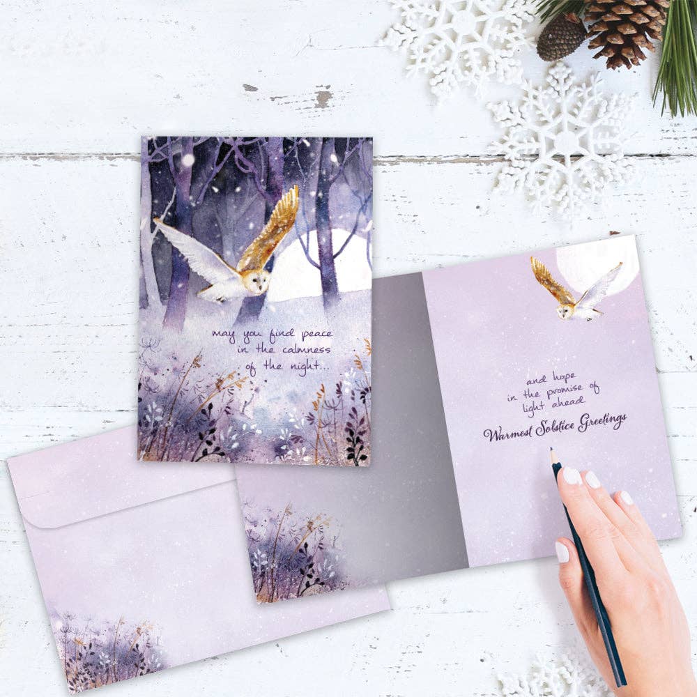Owl Calmness Solstice Cards