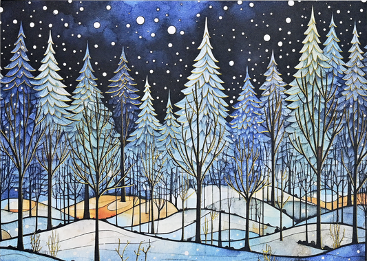 Winter Nightfall Deluxe Boxed Holiday Cards