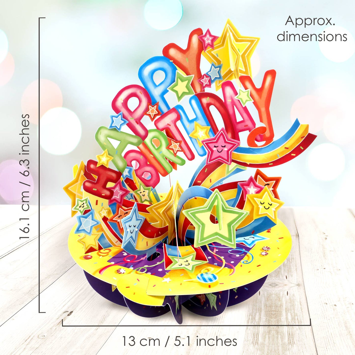 3D Pop-Up Pirouette Shooting Stars Birthday Card