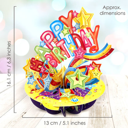 3D Pop-Up Pirouette Shooting Stars Birthday Card
