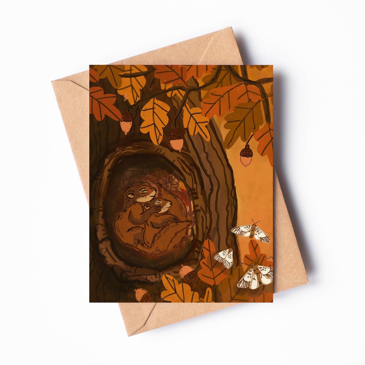 Autumn Squirrels Blank Card