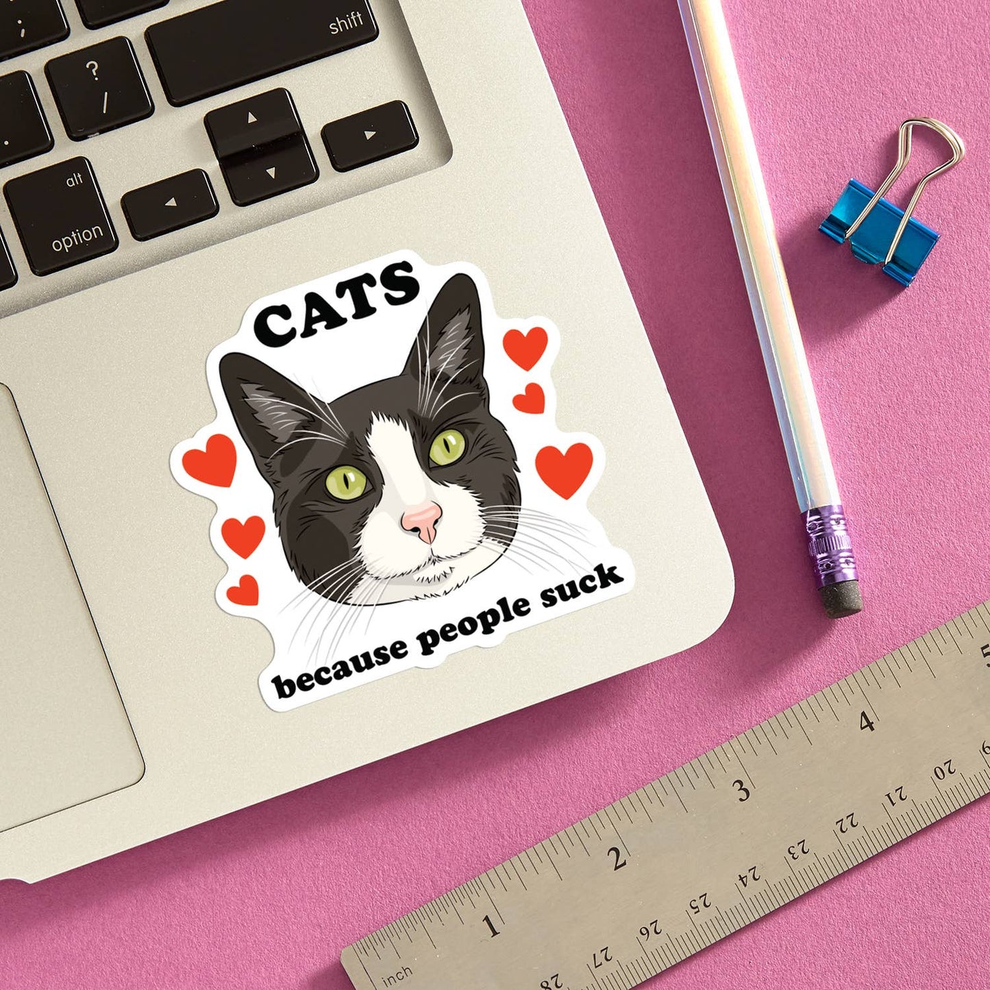 Cats Because People Vinyl Suck Sticker 