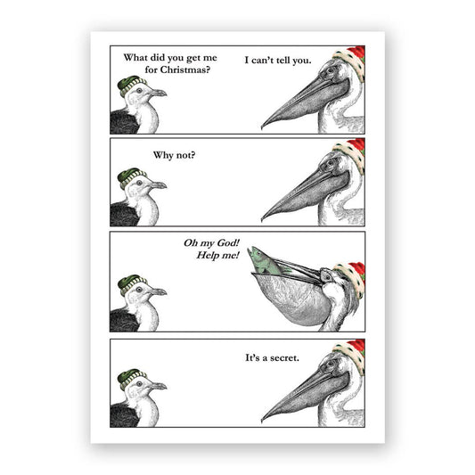 Seagull and Pelican Holiday Card