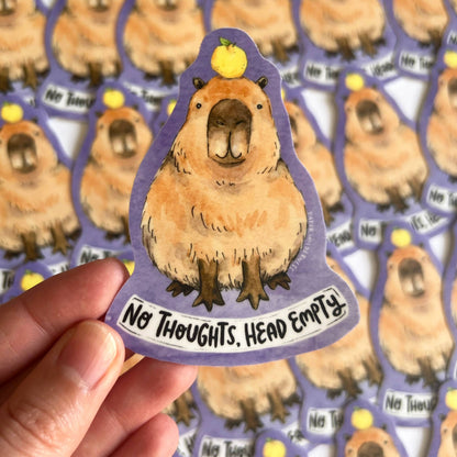 No Thoughts, Head Empty Capybara Sticker