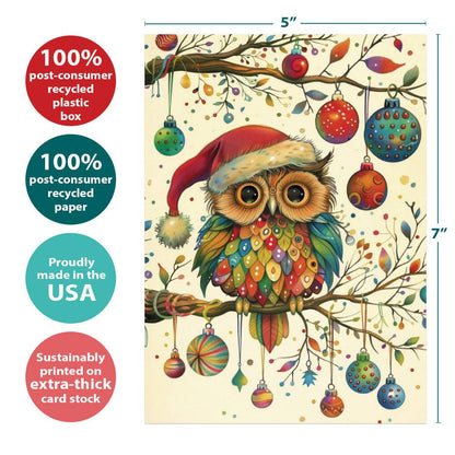 Owl Ornaments Boxed Holiday Cards