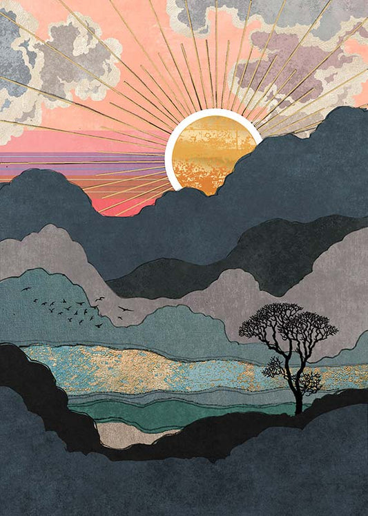 Mountain Sunset Blank Card