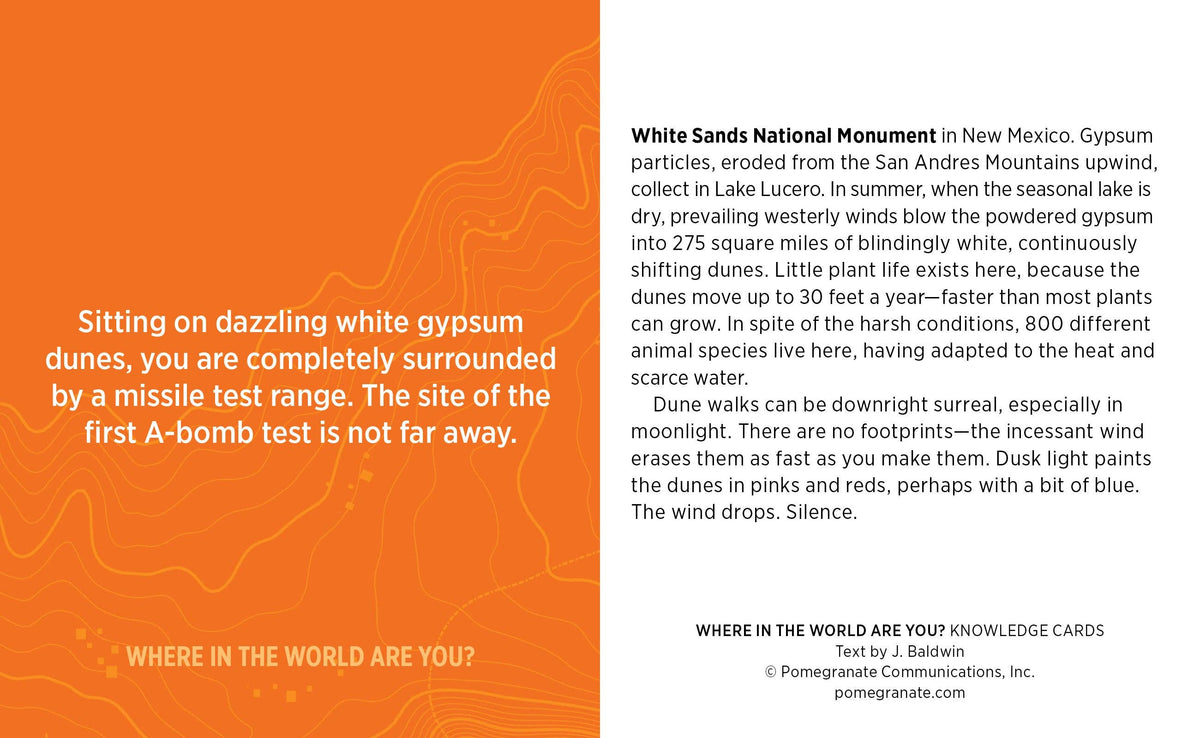 Where in the World Are You? A Situational Quiz Deck Knowledge Cards