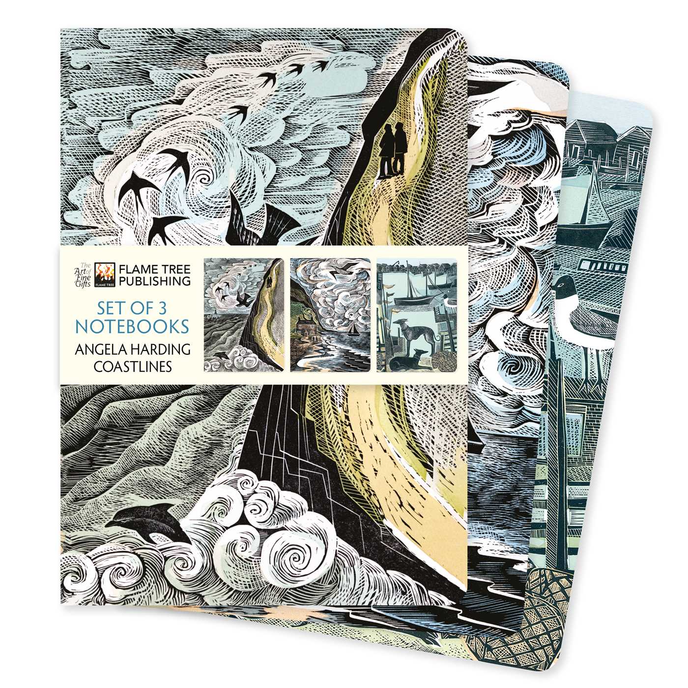 Angela Harding: Set of 3 Coastlines Notebook