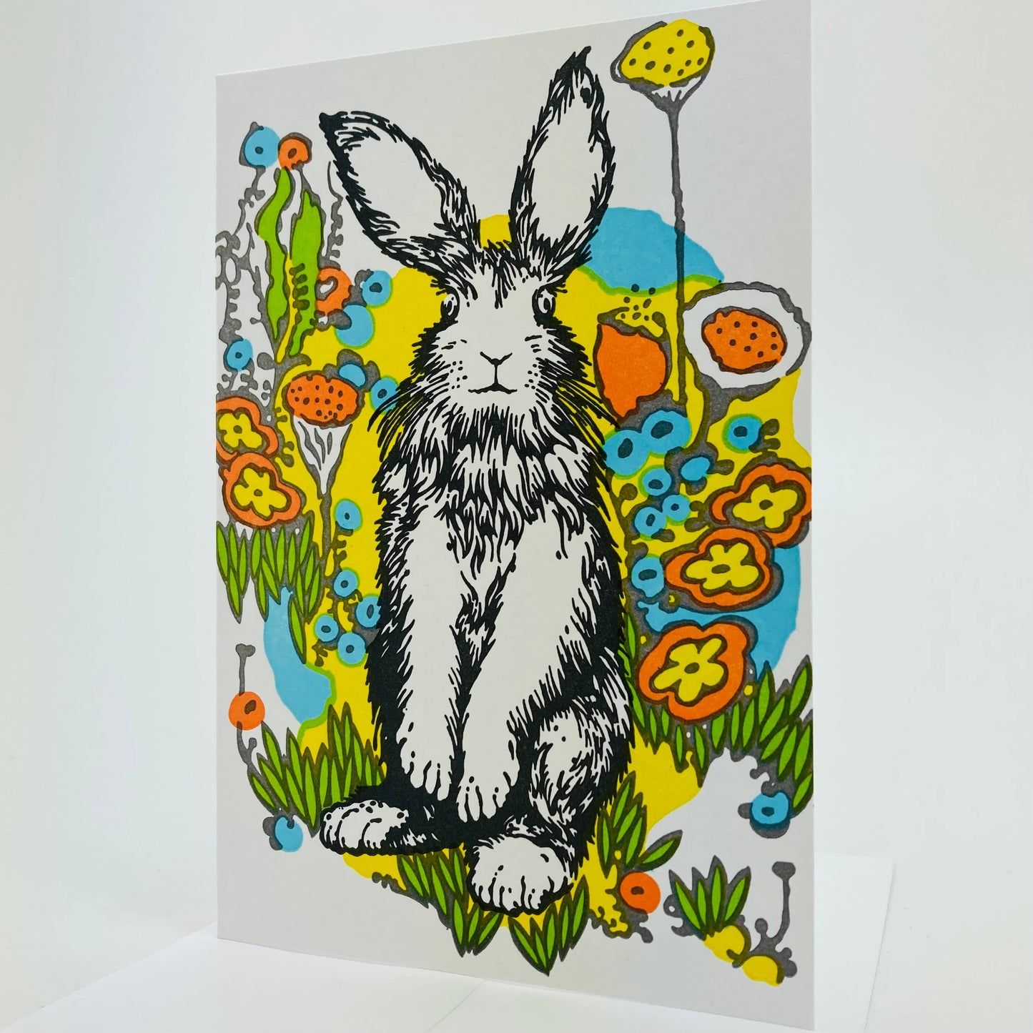 Rabbit in the Flower Garden Easter Card