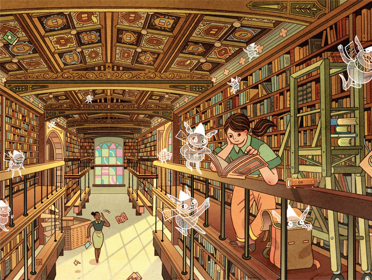 Mischief at the Library 500 Piece Puzzle
