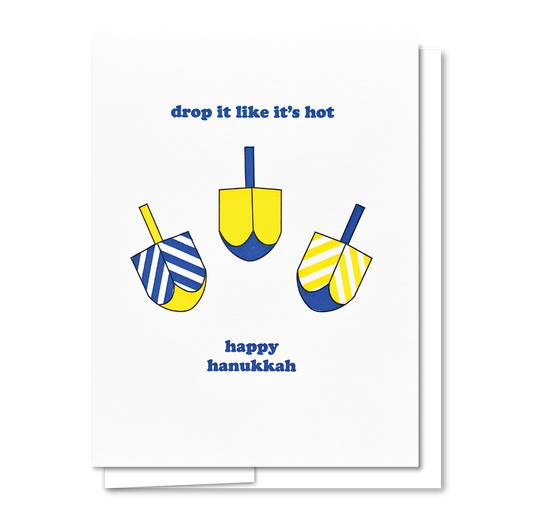 Drop It Like It's Hot Dreidel Hanukkah Card