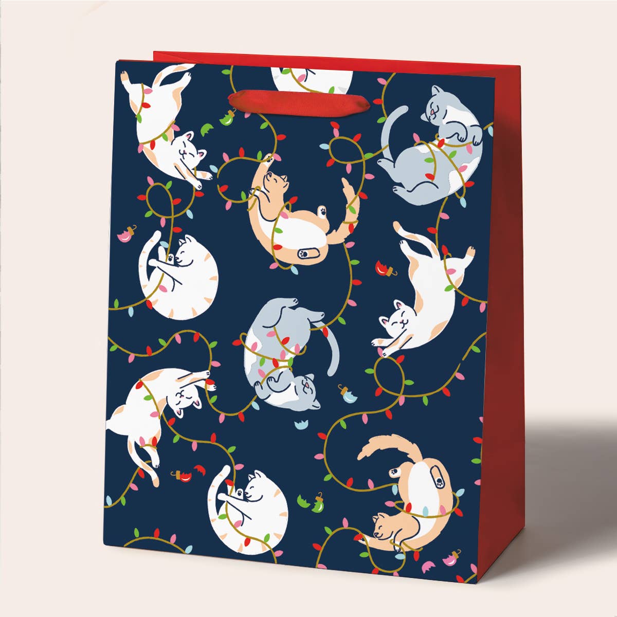 Tangled Cats Blue Large Gift Bag