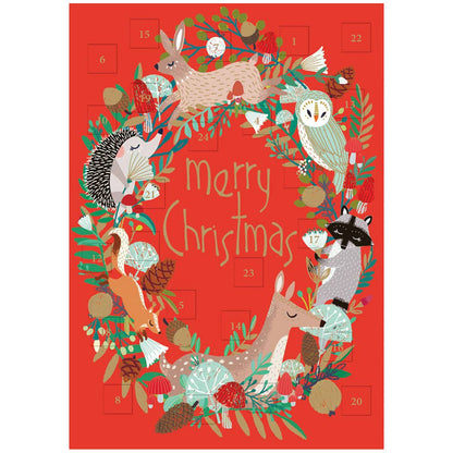 Animal Wreath Advent Calendar Card