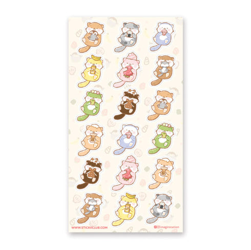 Snacking Otters Stickers, 2 Packs