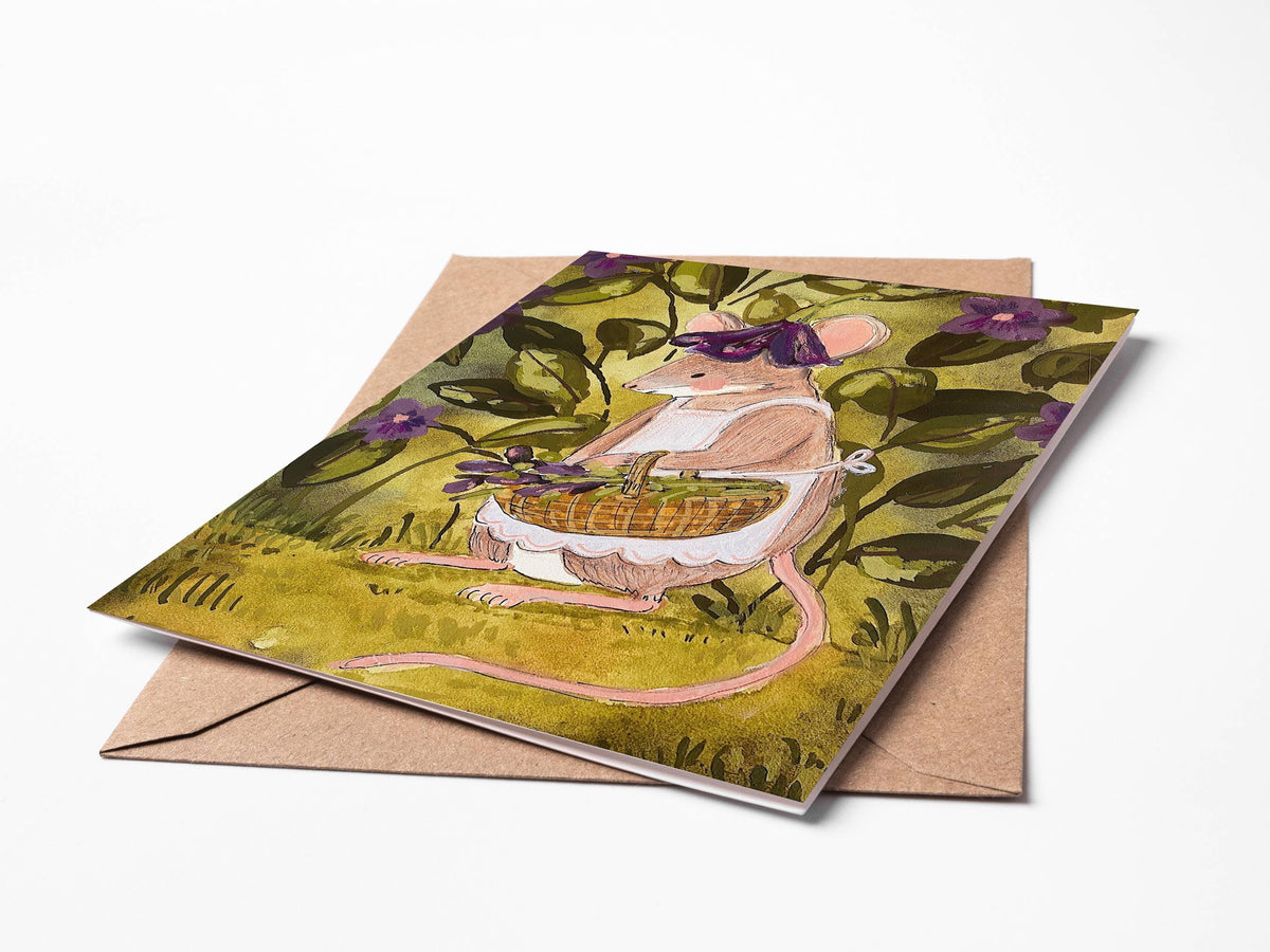 Violet Mouse Blank Card