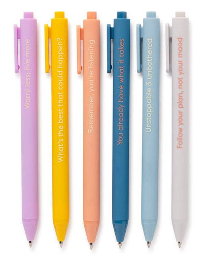 Worry Less, Live More Quotable Gel Pens, Set of 6