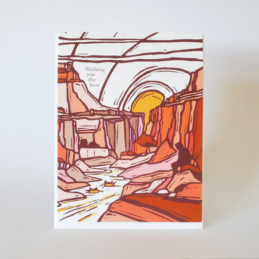 Desert Canyon River Rafting Good Luck Card
