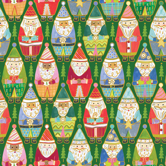 Santa Dolls Jumbo Holiday Wrap, 2 Rolls