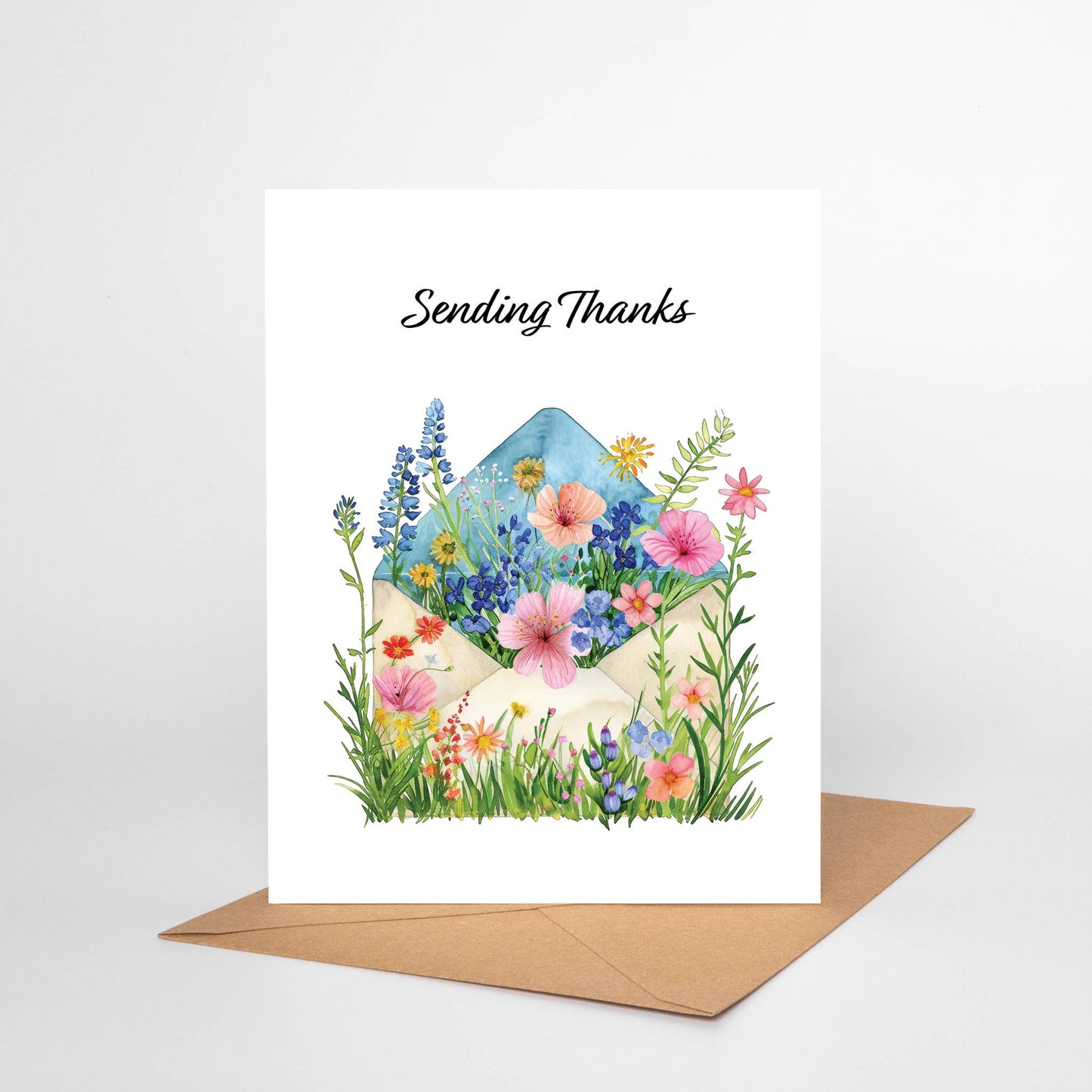 Floral Envelope Thank You Card