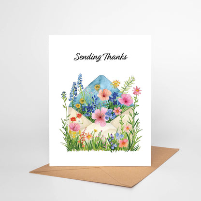 Floral Envelope Thank You Card