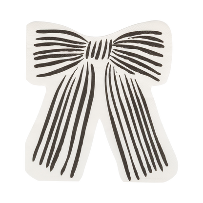Black & Cream Bow Shaped Lunch Napkins