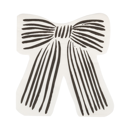 Black & Cream Bow Shaped Dinner Napkins