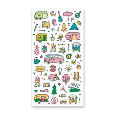 Happy Campers Stickers, 2 Packs