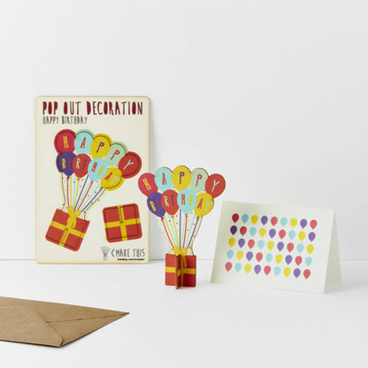 Happy Birthday Balloons Pop Out Card