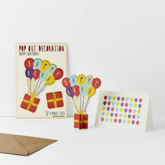 Happy Birthday Balloons Pop Out Card