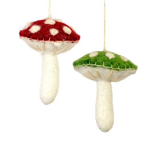 Wild Mushroom Felted Ornament Set