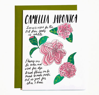 Camellia Japonica Blank Card