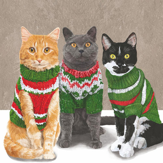 Sweater Cats Beverage Napkins