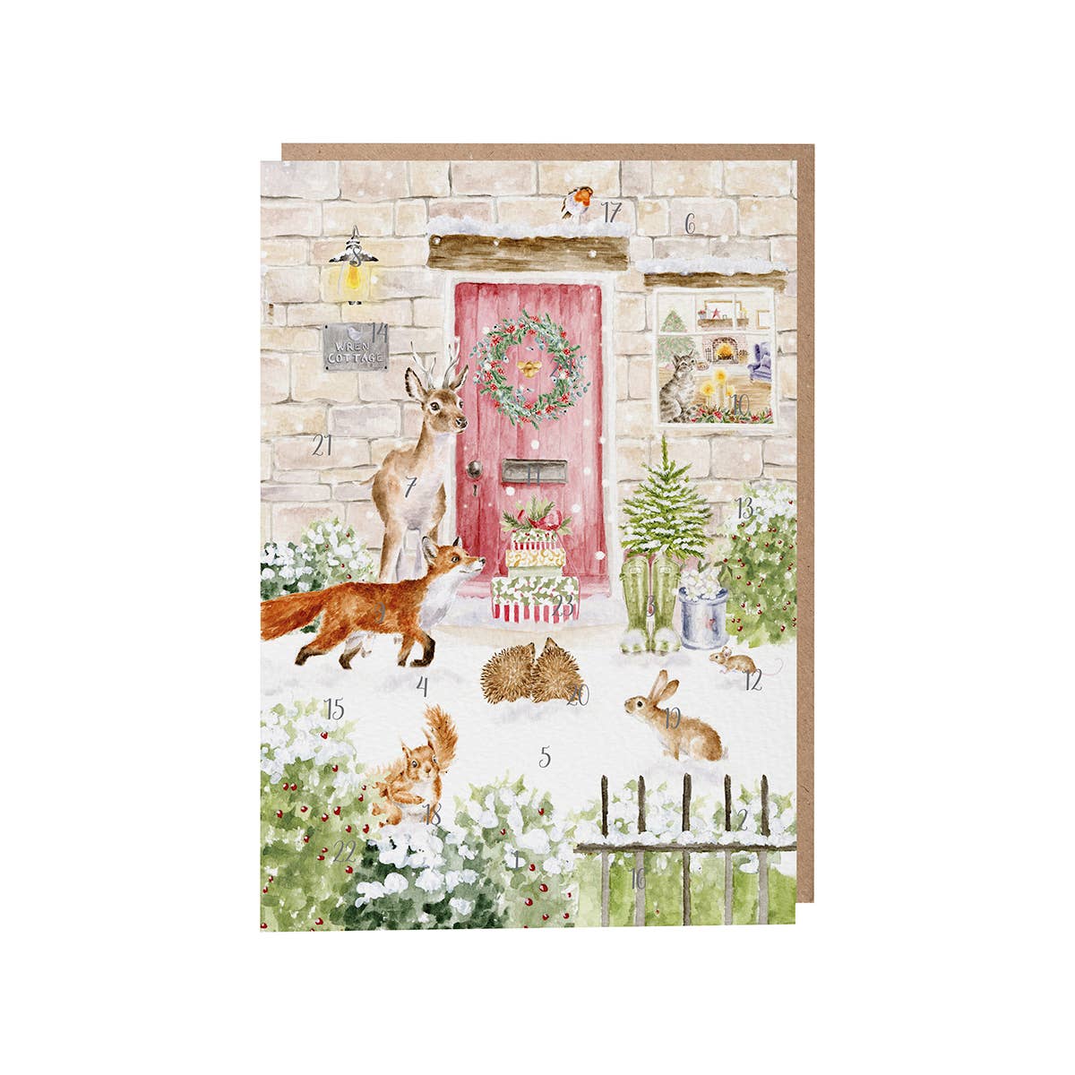 Christmas Cottage Advent Calendar Card