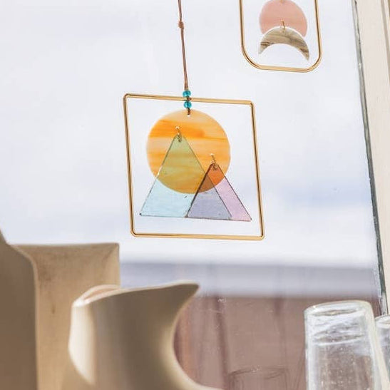 Sunset Mountains Stained Glass Light Catcher