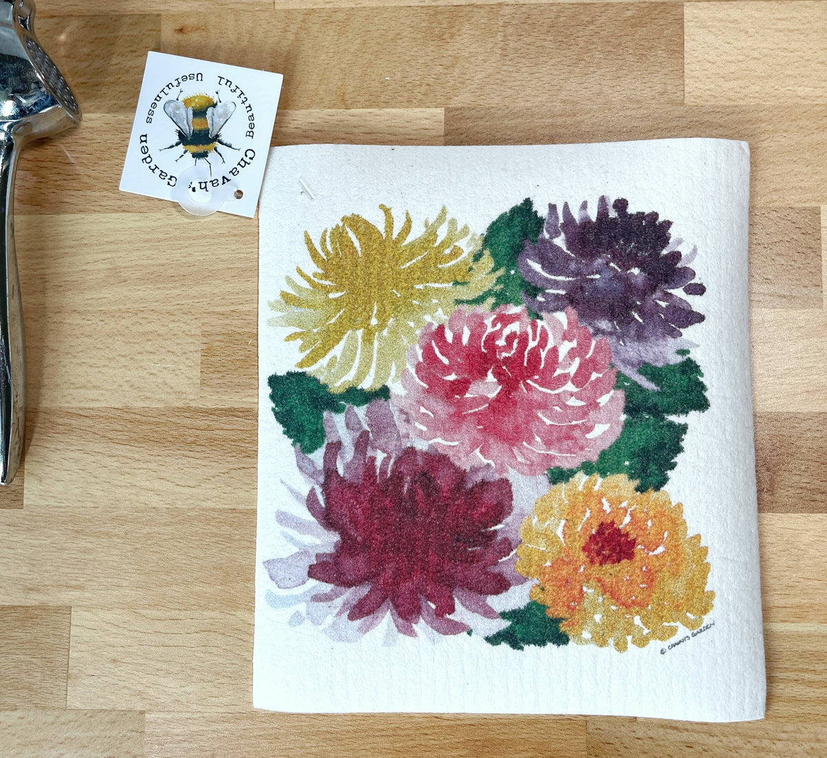 Dahlias Swedish Dishcloth
