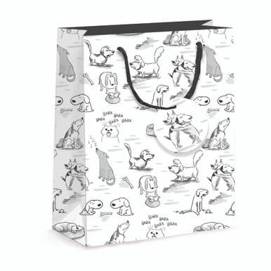 Cartoon Dogs New Yorker Medium Gift Bag