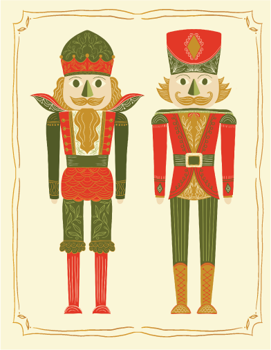 Gold Foil Royal Nutcrackers Holiday Card