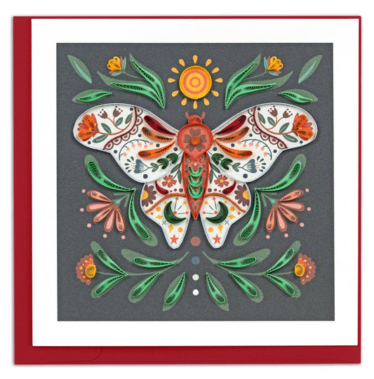 Quilled Moth Blank Card
