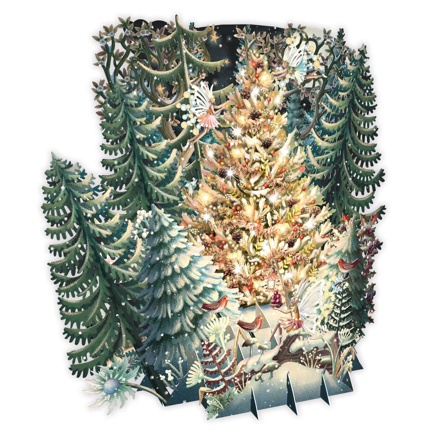 3D Pop-Up Christmas Trees Holiday Card